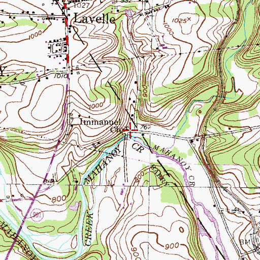 Topographic Map of Immanuel Church, PA