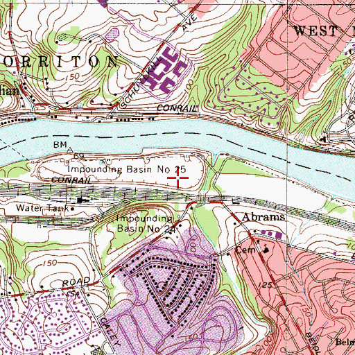 Topographic Map of Impounding Basin Number Twenty-Five, PA