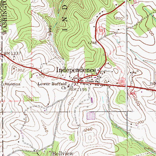 Topographic Map of Independence, PA