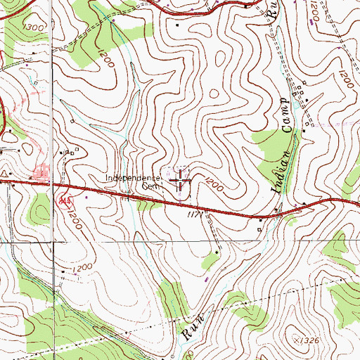 Topographic Map of Independence Cemetery, PA