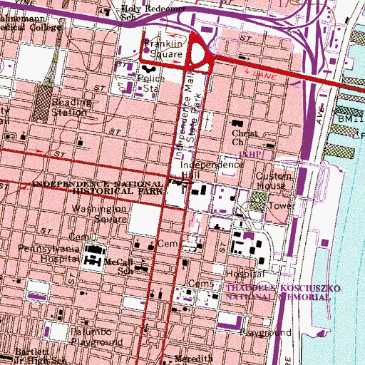 Topographic Map of Independence Hall, PA