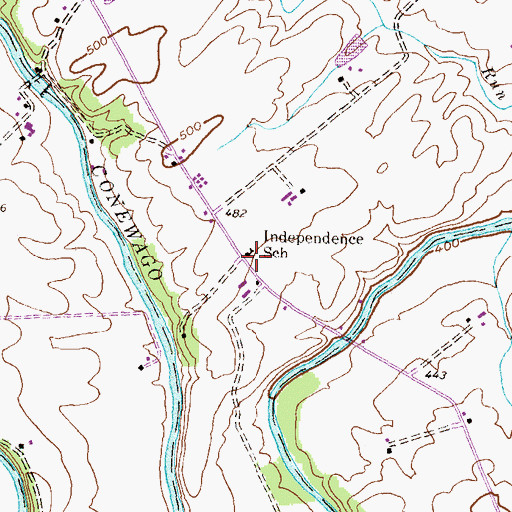 Topographic Map of Independence School, PA