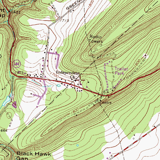 Topographic Map of Independent Church, PA