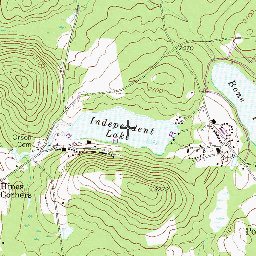Topographic Map of Independent Lake, PA