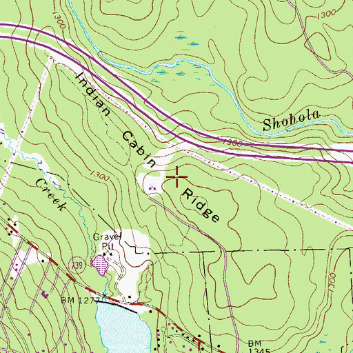 Topographic Map of Indian Cabin Ridge, PA