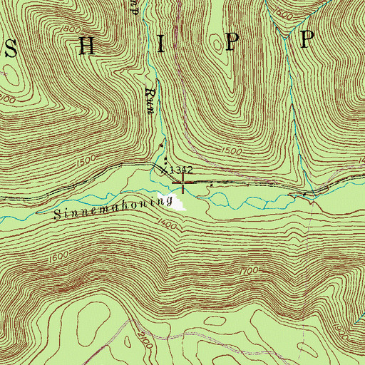 Topographic Map of Indian Camp Run, PA