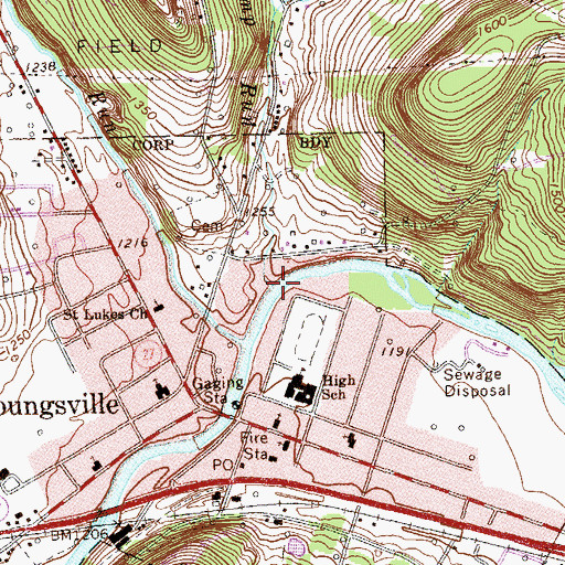 Topographic Map of Indian Camp Run, PA