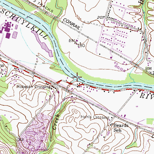 Topographic Map of Indian Corn Creek, PA