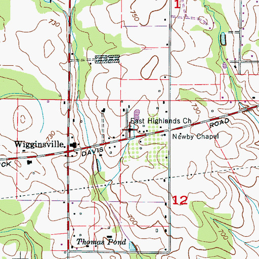 Topographic Map of East Highland Baptist Church, AL
