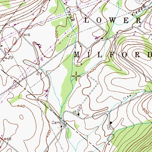 Topographic Map of Indian Creek, PA