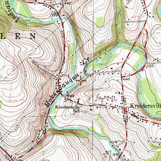 Topographic Map of Indian Creek, PA