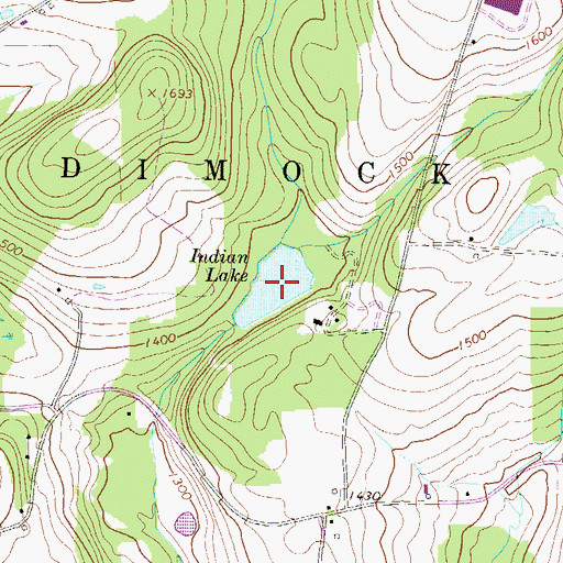 Topographic Map of Indian Lake, PA