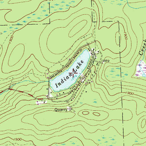 Topographic Map of Indian Lake, PA