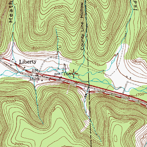 Topographic Map of Indian Run, PA