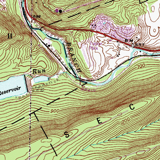 Topographic Map of Indian Run, PA