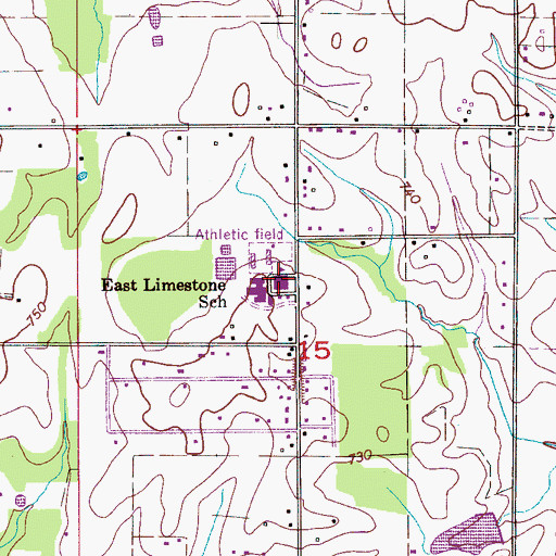 Topographic Map of East Limestone School, AL