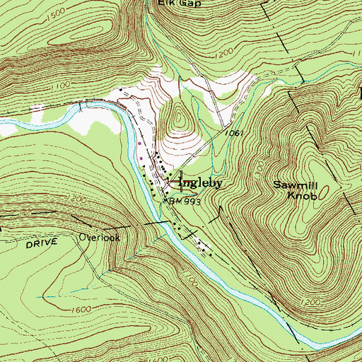 Topographic Map of Ingleby, PA