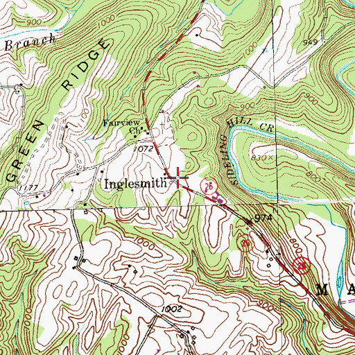 Topographic Map of Inglesmith, PA