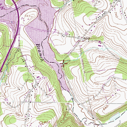 Topographic Map of Inners Creek, PA