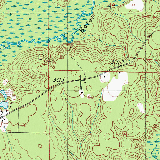 Topographic Map of East Malcom School, AL