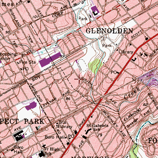 Topographic Map of Inter Boro High School, PA