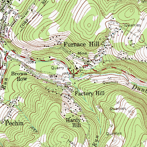 Topographic Map of Irishtown Run, PA