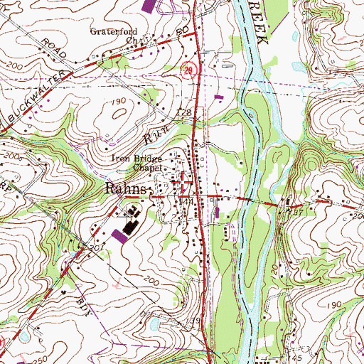 Topographic Map of Iron Bridge Chapel, PA