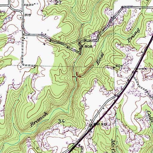 Topographic Map of East Prong Dismal Branch, AL