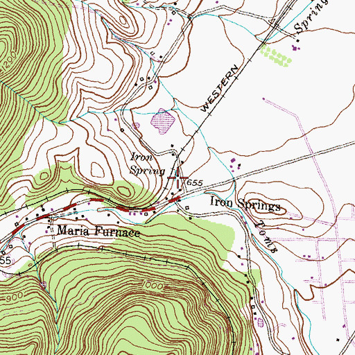 Topographic Map of Iron Spring, PA