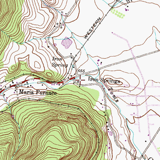 Topographic Map of Iron Springs, PA