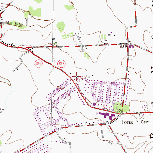 Topographic Map of Iona, PA