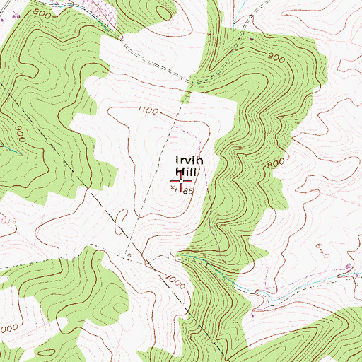 Topographic Map of Irvin Hill, PA