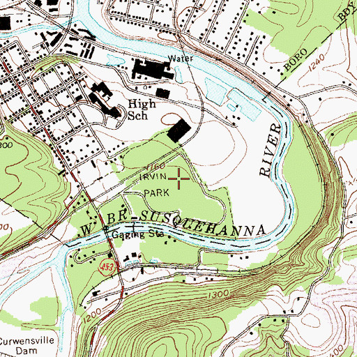 Topographic Map of Irvin Park, PA