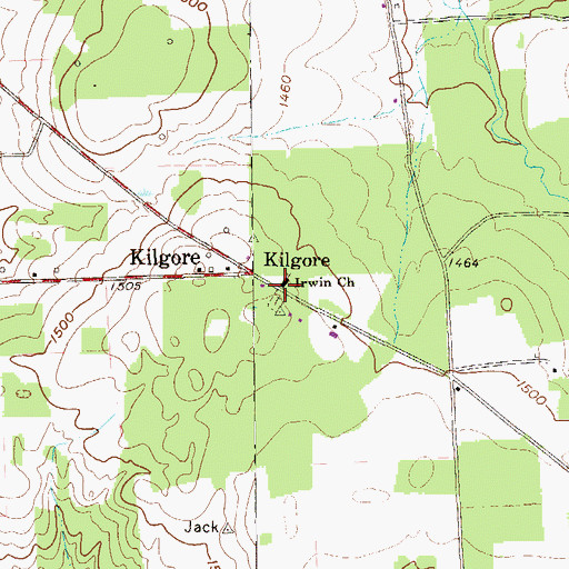 Topographic Map of Irwin Church, PA