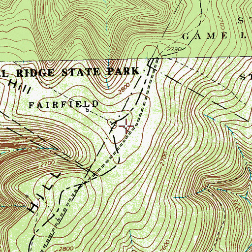 Topographic Map of Irwin Hill, PA