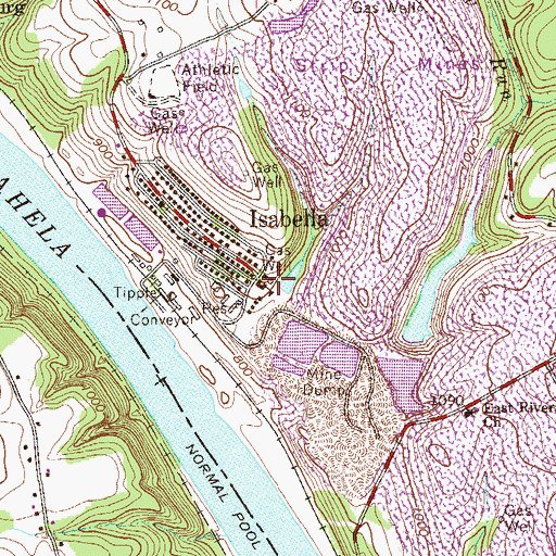 Topographic Map of Isabella, PA