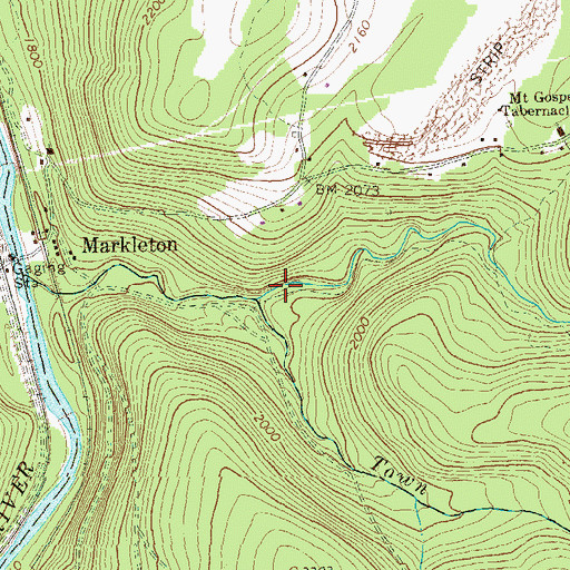 Topographic Map of Isers Run, PA