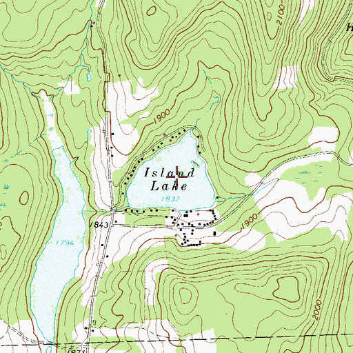 Topographic Map of Island Lake, PA