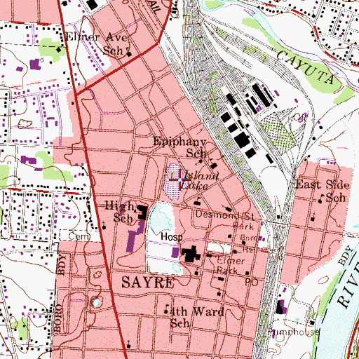 Topographic Map of Island Lake, PA