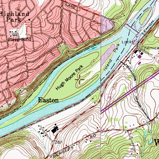 Topographic Map of Island Park, PA