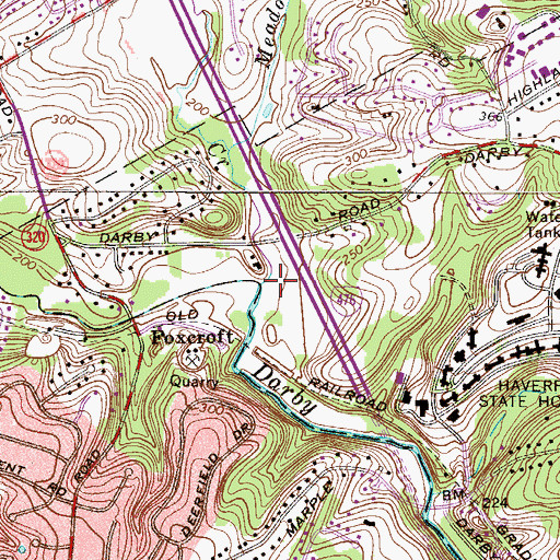 Topographic Map of Ithan Creek, PA