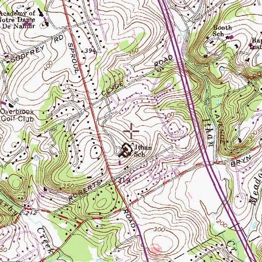 Topographic Map of Ithan School, PA