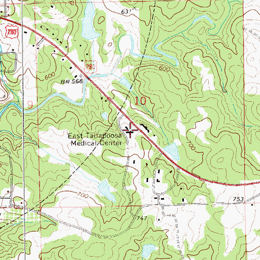 Topographic Map of Lake Martin Community Hospital, AL