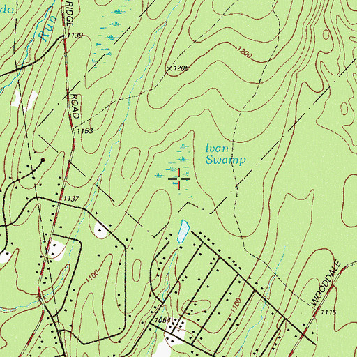 Topographic Map of Ivan Swamp, PA