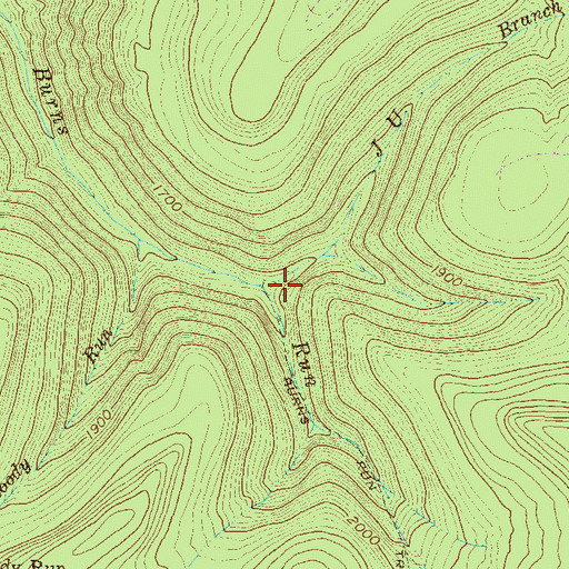 Topographic Map of J U Branch, PA