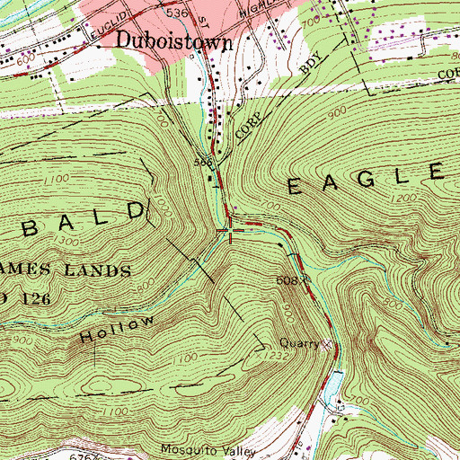 Topographic Map of Jacks Hollow, PA