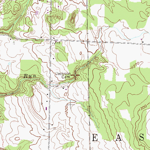 Topographic Map of Jackson Cemetery, PA