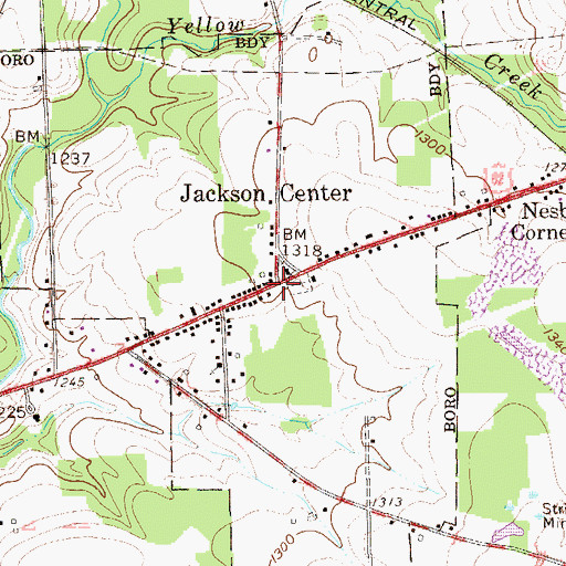 Topographic Map of Jackson Center, PA