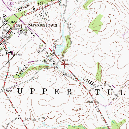 Topographic Map of Jackson Creek, PA