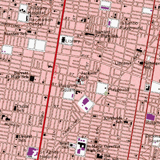 Topographic Map of Jackson School, PA